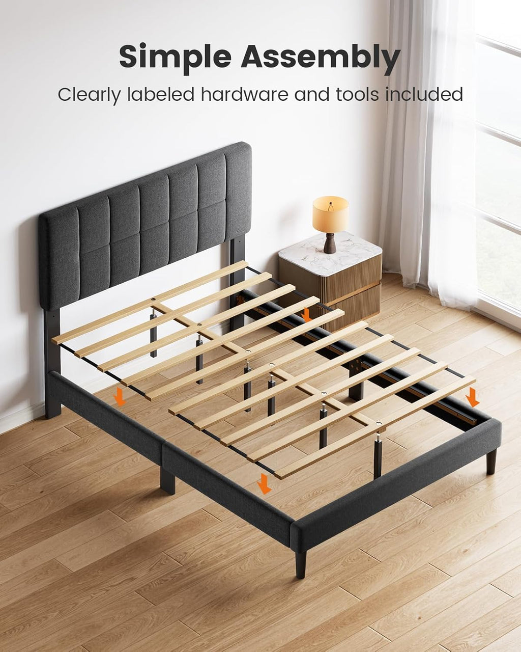 Frame-Classic Metal Platform Bed Frame,Mattress Foundation with Steel Slat Support,Under Foundation Storage,No Box Spring Needed, Easy Assembly, Full Size