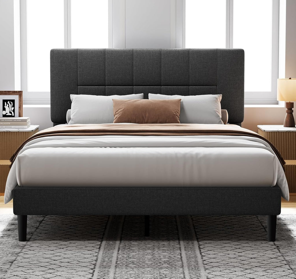 Parure de lit 7 pièces réversible pour grand lit, toutes saisons, ultra douce, avec couette grise, drap plat, drap-housse, taies d'oreiller, couvre-oreillers, gris foncé
